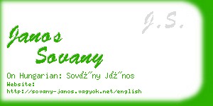 janos sovany business card